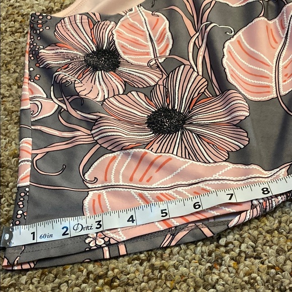 Robbie Bee Gray and Pink Floral Dress NWOT Size Large - Picture 7 of 10